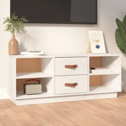 Tv-Meubels*vidaXL Tv-meubel 100x34x40 cm massief grenenhout Wit