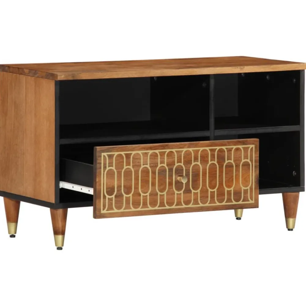 Tv-Meubels*vidaXL Tv-meubel 80x33x46 cm massief mangohout Honingbruin