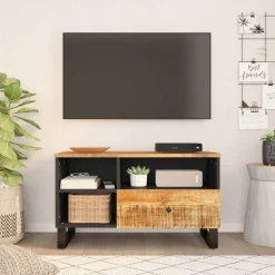 Tv-meubel 80x33x46 cm massief mangohout en bewerkt hout>vidaXL Best