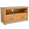 Tv-meubel 90x35x48 cm massief eikenhout>vidaXL New