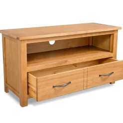 Tv-meubel 90x35x48 cm massief eikenhout>vidaXL New