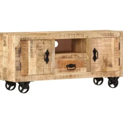 Tv-meubel 110x30x50 cm ruw mangohout>vidaXL Sale