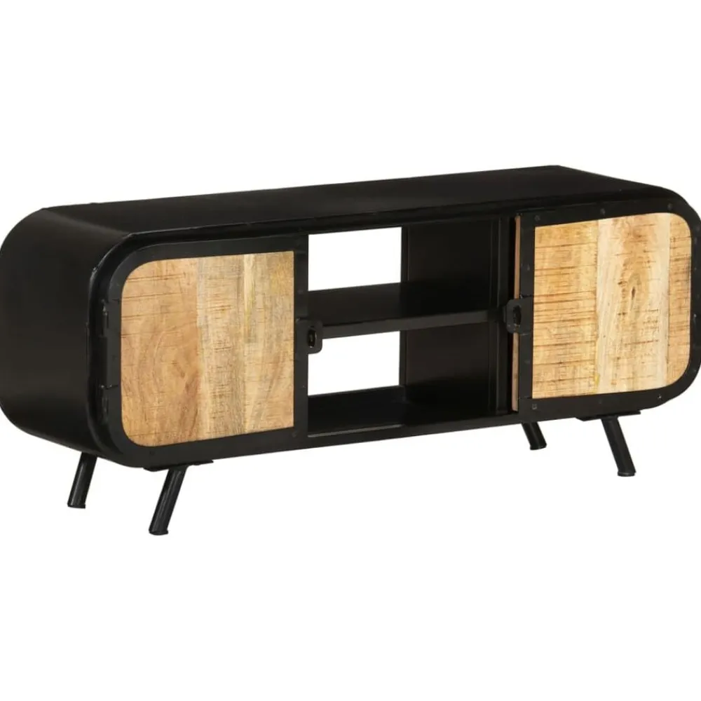 Tv-meubel 110x30x45 cm ruw mangohout>vidaXL Clearance