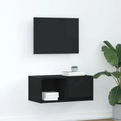 Tv-Meubels*vidaXL TV-meubel 60x31x25,5 cm spaanplaat kleurig Zwart eiken