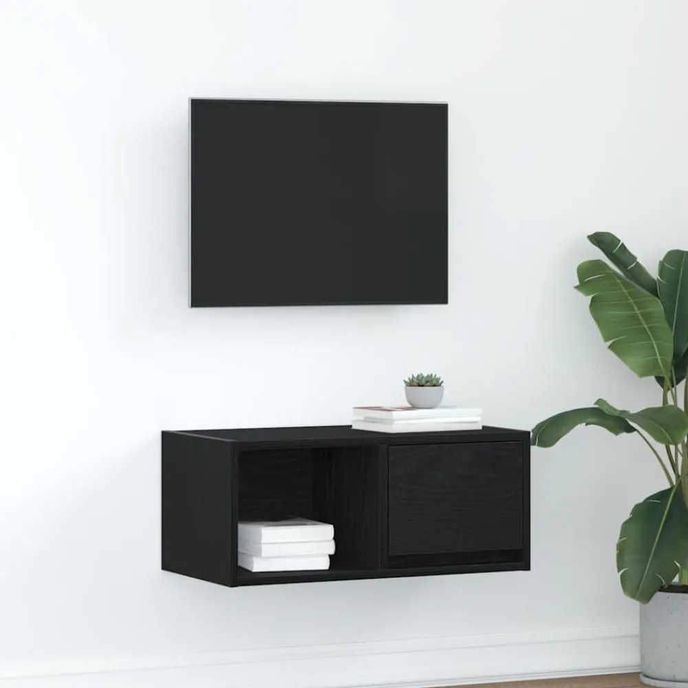 Tv-Meubels*vidaXL TV-meubel 60x31x25,5 cm spaanplaat kleurig Zwart eiken