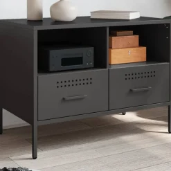 Tv-Meubels*vidaXL Tv-meubel 68x39x50,5 cm staal Zwart