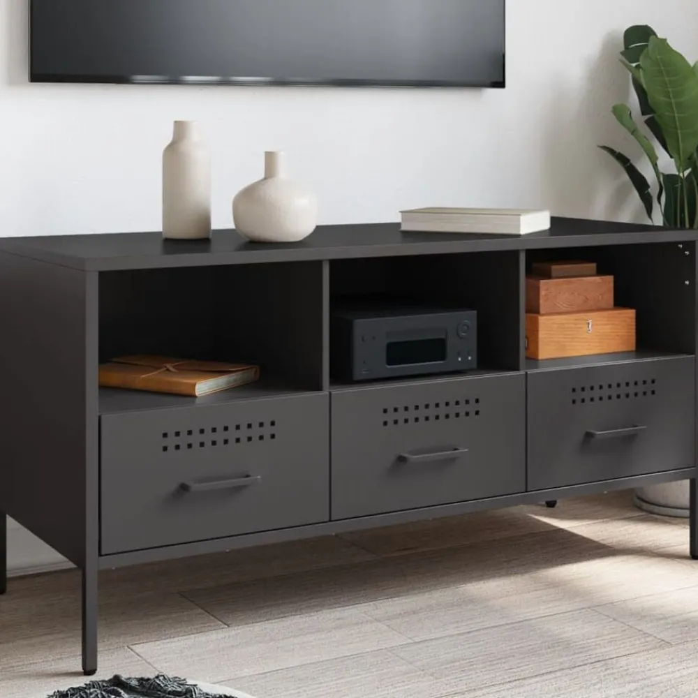 Tv-meubel 100,5x39x50,5 cm staal>vidaXL
