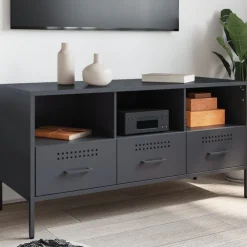 Tv-Meubels*vidaXL Tv-meubel 100,5x39x50,5 cm staal kleurig Antraciet
