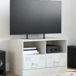 Tv-Meubels*vidaXL Tv-meubel 67x39x44 cm staal Wit