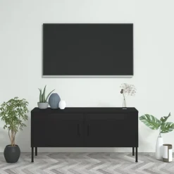 Tv-Meubels*vidaXL Tv-meubel 105x35x50 cm staal Zwart