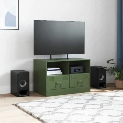 Tv-Meubels*vidaXL Tv-meubel 67x39x44 cm staal Olijfgroen