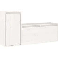 Tv-Meubels*vidaXL Tv-meubelen 2 st massief grenenhout Wit