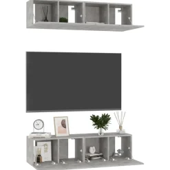 Tv-meubelen 4 st 60x30x30 cm bewerkt hout><noscript><img width=