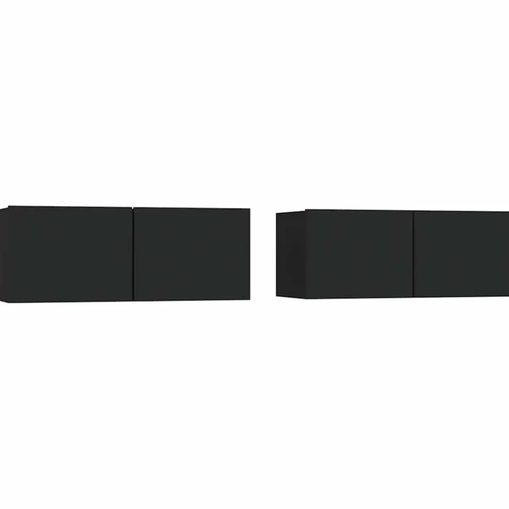 Tv-Meubels*vidaXL Tv-meubelen 2 st 80x30x30 cm bewerkt hout Zwart