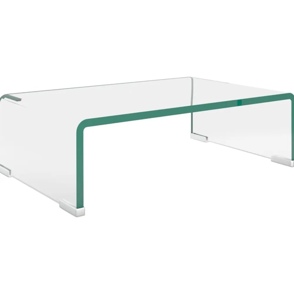 Tv-Meubels*vidaXL Tv-meubel/monitorverhoger transparant 40x25x11 cm glas Doorzichtig