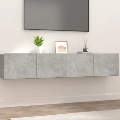 Tv-Meubels*vidaXL Tv-meubels 2 st 80x30x30 cm bewerkt hout Betongrijs