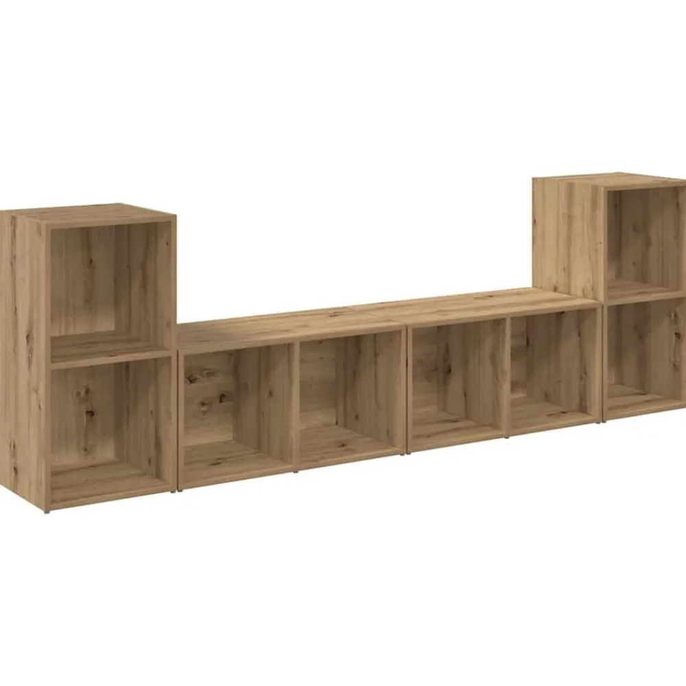 Tv-Meubels*vidaXL Tv-meubelset 4 pcs Artisan Eiken 37 x 37 x 72 cm Bewerkt hout artisanaal eikenkleurig