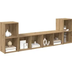 Tv-Meubels*vidaXL Tv-meubelset 4 pcs Artisan Eiken 37 x 37 x 72 cm Bewerkt hout artisanaal eikenkleurig