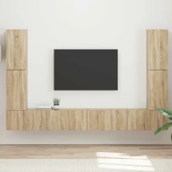 Tv-Meubels*vidaXL Tv-meubelset 8 pcs Bewerkt hout Sonoma eiken