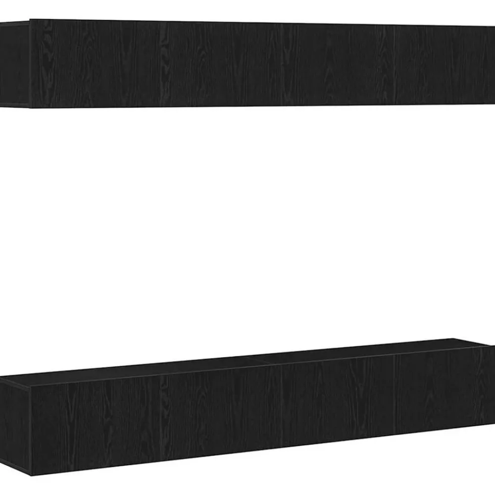 Tv-Meubels*vidaXL Tv-meubelset 4 pcs 100 x 30 x 30 cm Bewerkt hout Zwart eiken
