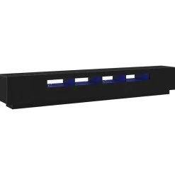 Tv-Meubels*vidaXL Tv-meubelset 3 pcs Zwart 260 x 35 x 40 cm Bewerkt hout Zwart eiken