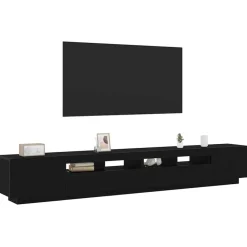 Tv-Meubels*vidaXL Tv-meubelset 3 pcs Zwart 260 x 35 x 40 cm Bewerkt hout Zwart eiken