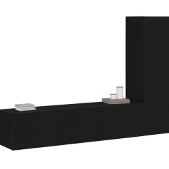 Tv-Meubels*vidaXL Tv-meubelset 4 pcs 130,5 x 30 x 140 cm Bewerkt hout Zwart eiken