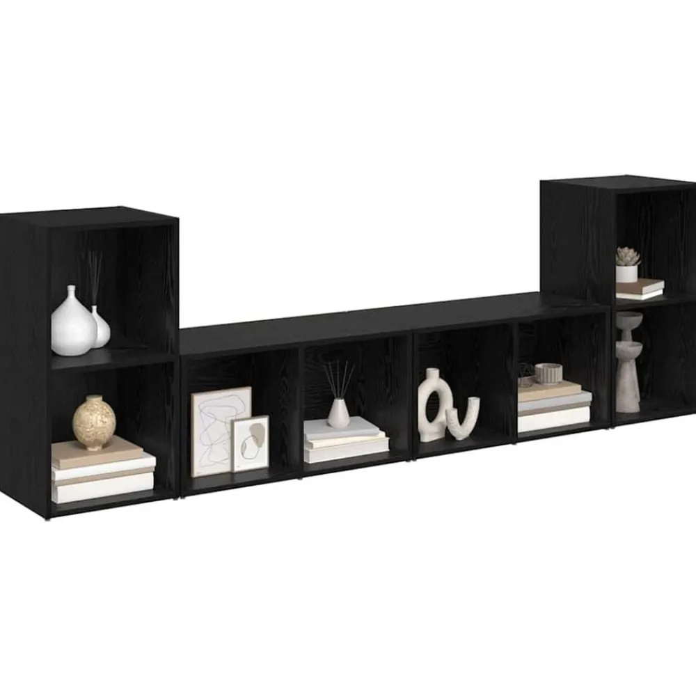 Tv-meubelset 4 pcs 37 x 37 x 72 cm Bewerkt hout>vidaXL Clearance