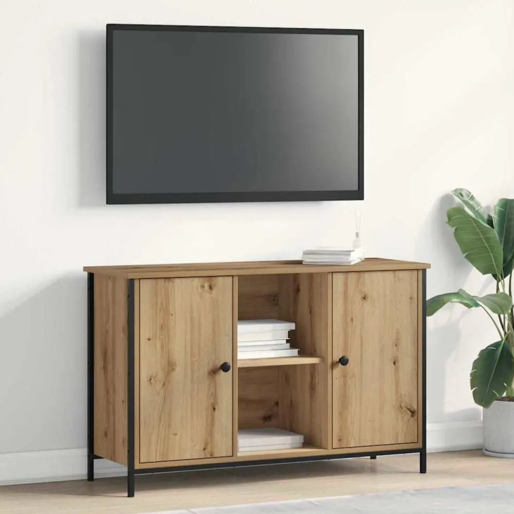 Tv-Meubels*vidaXL Tv-meubelset Artisan Eiken 101 x 35 x 65 cm Bewerkt hout artisanaal eikenkleurig