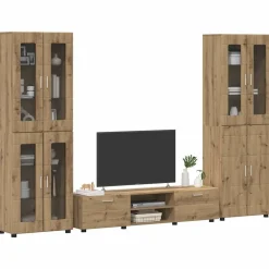 Meubelsets*vidaXL Tv-meubelset met lade FLORIN 3 pcs Artisan Eiken Bewerkt hout artisanaal eikenkleurig