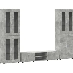 Meubelsets*vidaXL Tv-meubelset met lade FLORIN 3 pcs Beton Grijs Bewerkt hout Betongrijs