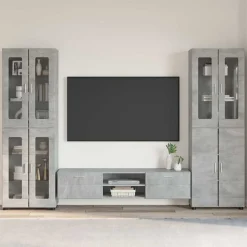 Meubelsets*vidaXL Tv-meubelset met lade FLORIN 3 pcs Beton Grijs Bewerkt hout Betongrijs