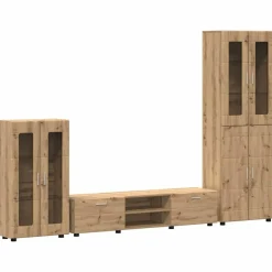 Tv-meubelset met lade FLORIN 3 pcs Artisan Eiken Bewerkt hout>vidaXL Best