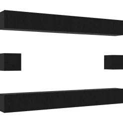 Tv-meubelset Wandgemonteerd 8 pcs Bewerkt hout>vidaXL Outlet