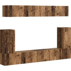 Tv-meubelset Wandgemonteerd 5 pcs Oudhout Bewerkt hout>vidaXL New
