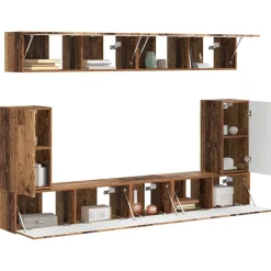 Tv-meubelset Wandgemonteerd 5 pcs Oudhout Bewerkt hout><noscript><img width=