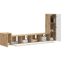 Tv-meubelset Wandgemonteerd 3 pcs Artisan Eiken Bewerkt hout><noscript><img width=