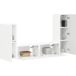 Tv-Meubels*vidaXL Tv-meubelset Wandgemonteerd 4 pcs Bewerkt hout Wit