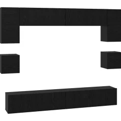 Tv-meubelset Wandgemonteerd 8 pcs Bewerkt hout>vidaXL Sale