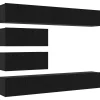 Tv-meubelset Wandgemonteerd 4 pcs Zwart eiken Bewerkt hout>vidaXL New