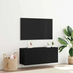 Tv-Meubels*vidaXL Tv-meubelset 100 x 30 x 41 cm Bewerkt hout Zwart eiken