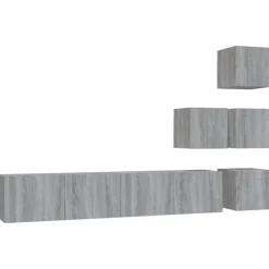 Tv-Meubels*vidaXL Tv-wandmeubel bewerkt hout eikenkleurig Grijs sonoma