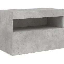 Tv-Meubels*vidaXL Tv-wandmeubel met LED-verlichting 60x30x40 cm Betongrijs