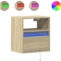 Tv-Meubels*vidaXL Tv-wandmeubel met LED-verlichting 41x31x45 cm kleur Sonoma eiken