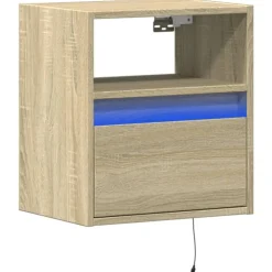 Tv-Meubels*vidaXL Tv-wandmeubel met LED-verlichting 41x31x45 cm kleur Sonoma eiken