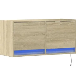 Tv-Meubels*vidaXL Tv-wandmeubel met LED-verlichting 80x31x35 cm kleur Sonoma eiken