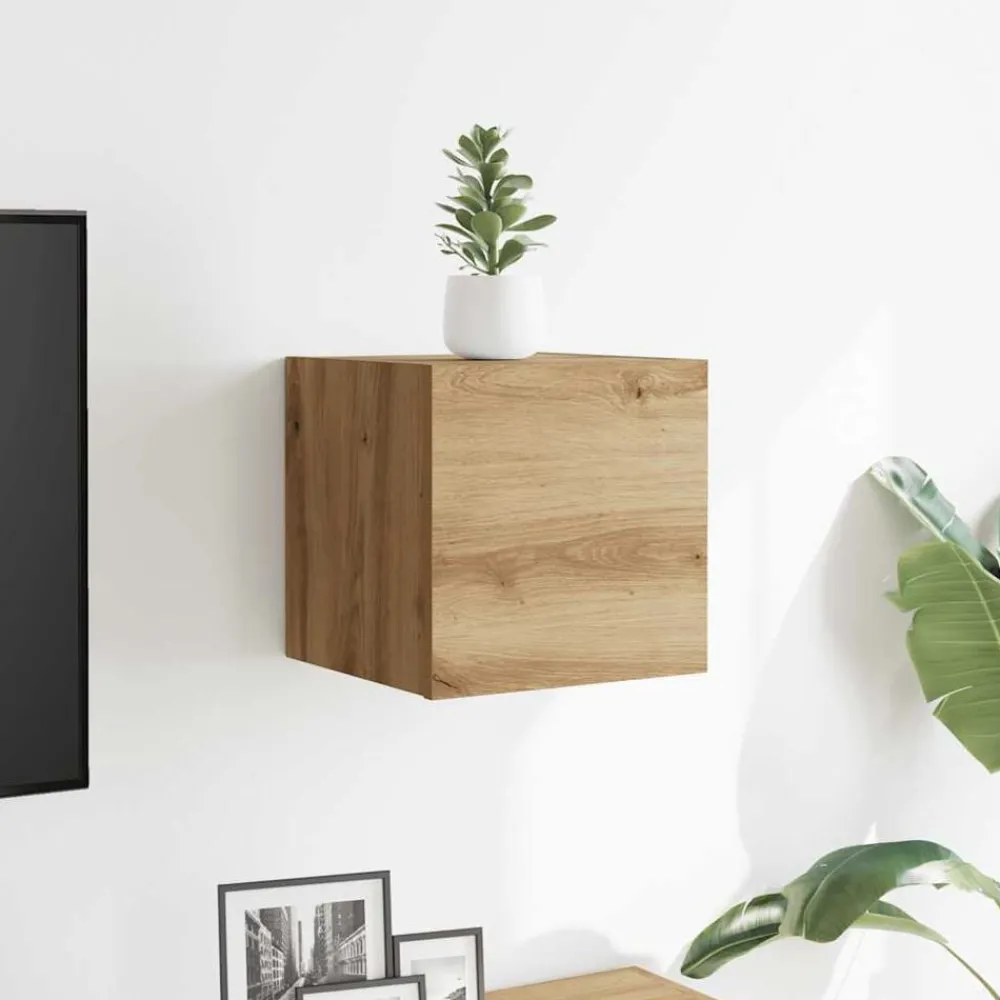 Tv-Meubels*vidaXL Tv-wandmeubel 30,5x30x30 cm kleurig Artisanaal eiken