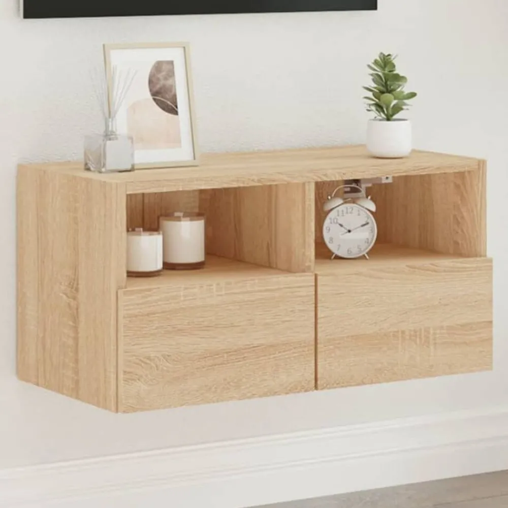 Tv-wandmeubel 60x30x30 cm bewerkt hout kleurig>vidaXL New