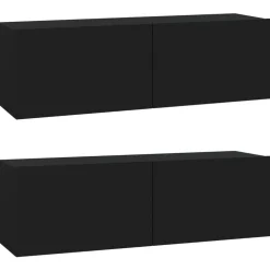 Tv-wandmeubels 2 st 100x30x30 cm bewerkt hout>vidaXL New
