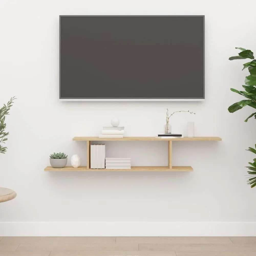 Tv-wandschap 125x18x23 cm bewerkt hout kleurig>vidaXL Outlet